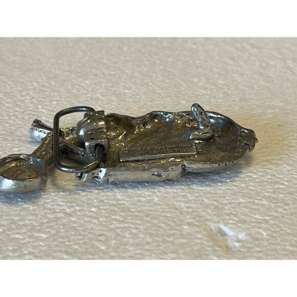 Vintage 2006 Hot Leathers Motorcycle Belt Buckle With Woman Design - Picture 6 of 6